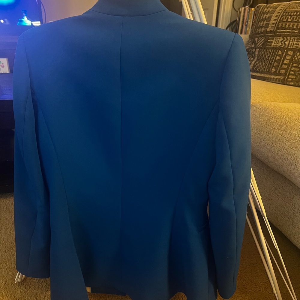 Zara Royal Blue Lapelless Blazer - Picture 3 of 5